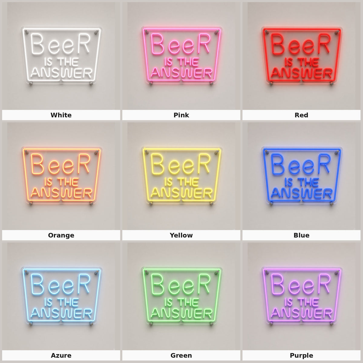 Beer Is the Answer LED Neon Sign