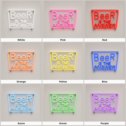 Beer Is the Answer LED Neon Sign