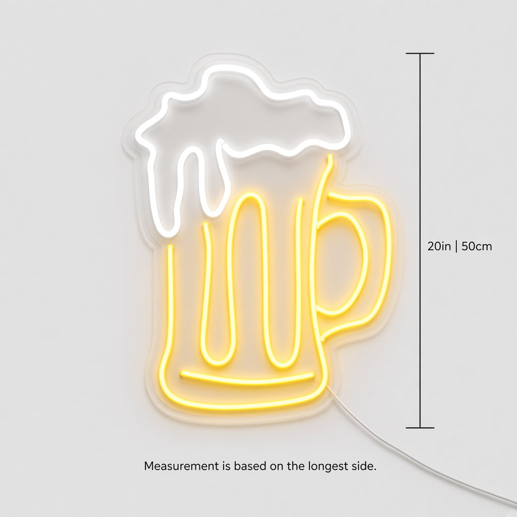 Beer Mug with Foam LED Neon Sign