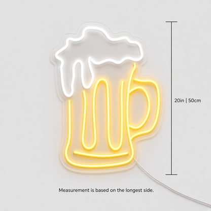 Beer Mug with Foam LED Neon Sign