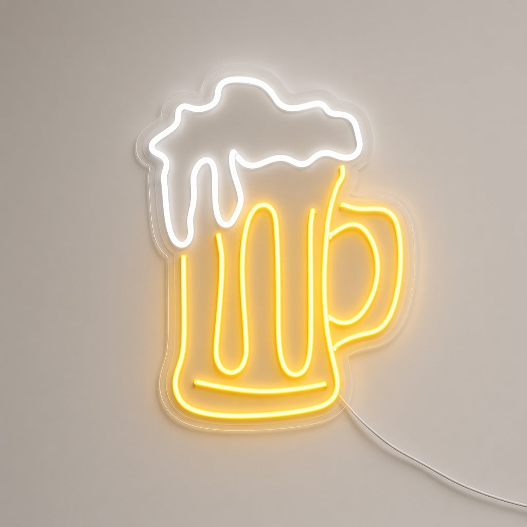 Beer Mug with Foam LED Neon Sign