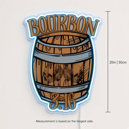 Bourbon 3:16 Whiskey Barrel LED Neon Sign