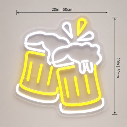 Clinking Beer Mugs LED Neon Sign