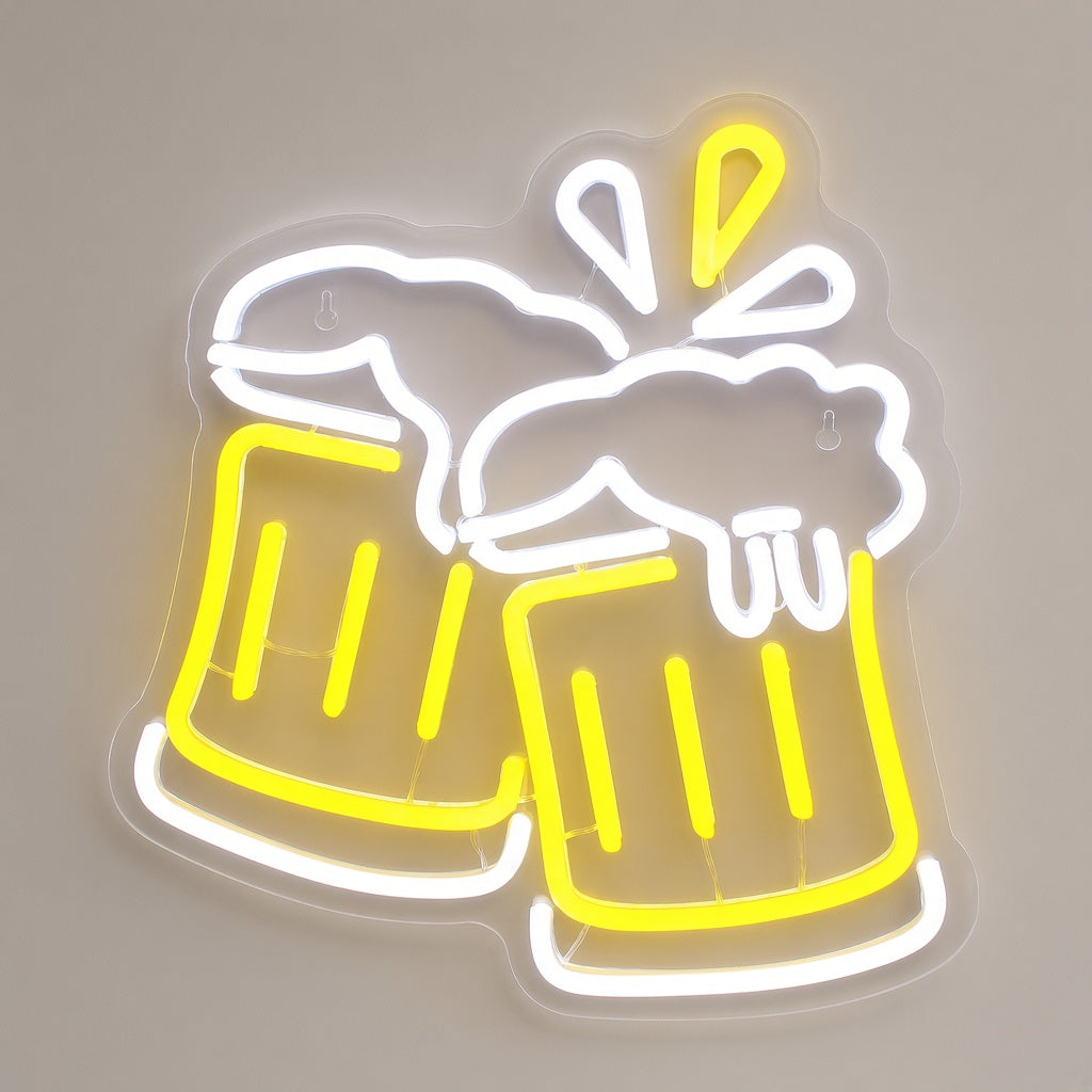 Clinking Beer Mugs LED Neon Sign