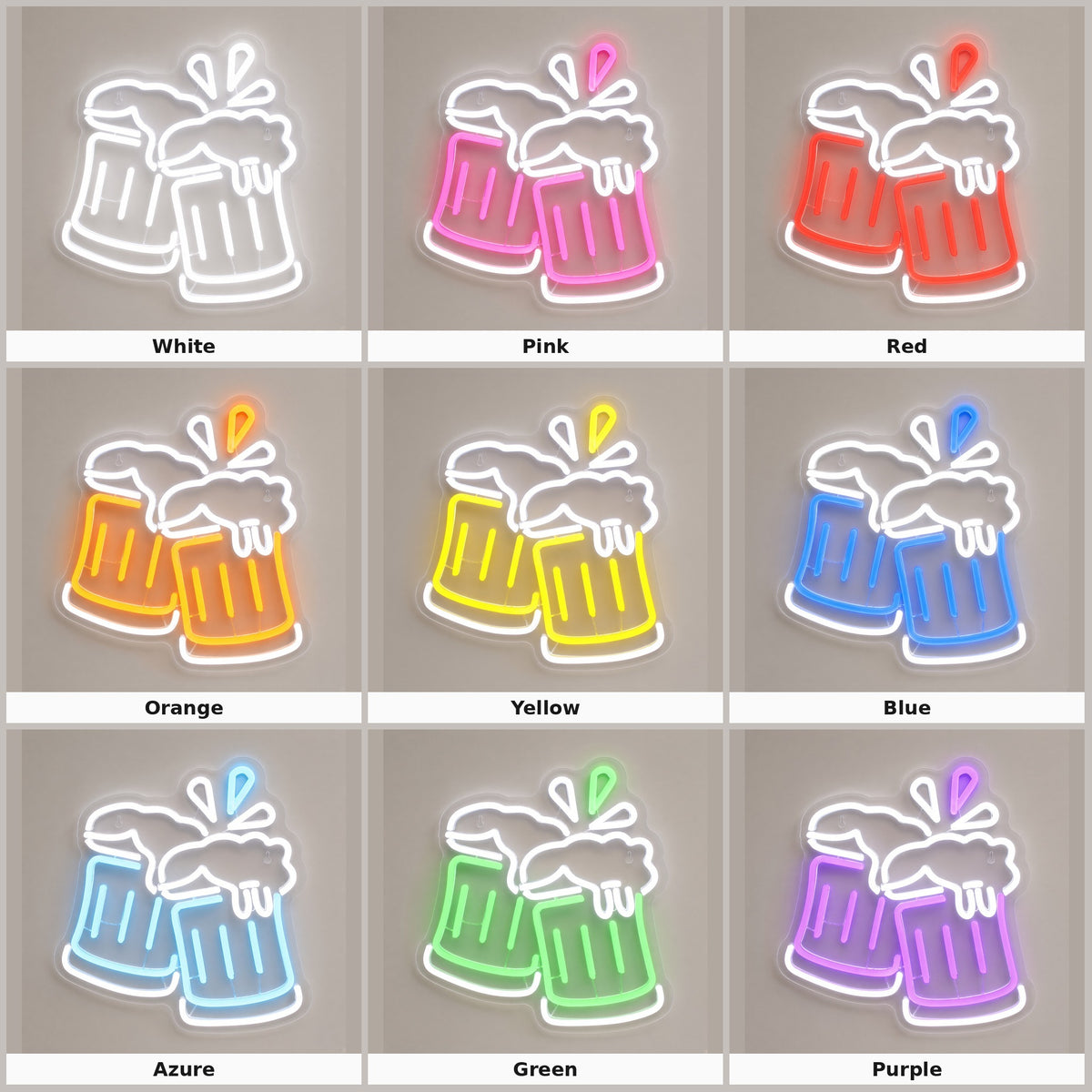 Clinking Beer Mugs LED Neon Sign