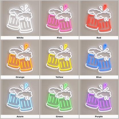 Clinking Beer Mugs LED Neon Sign