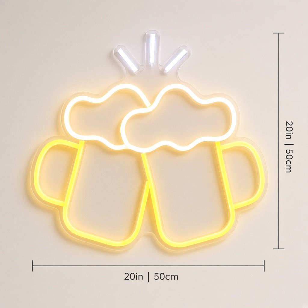 Clinking Beer Mugs LED Neon Sign