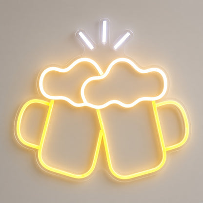 Clinking Beer Mugs LED Neon Sign