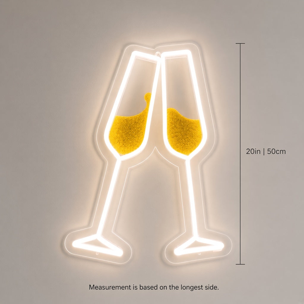 Clinking Champagne Glasses LED Neon Sign
