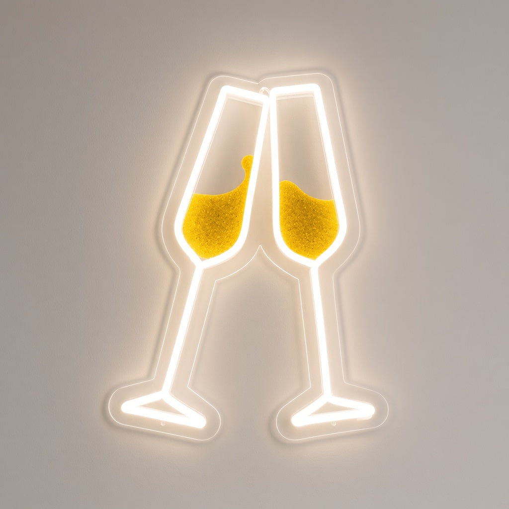 Clinking Champagne Glasses LED Neon Sign