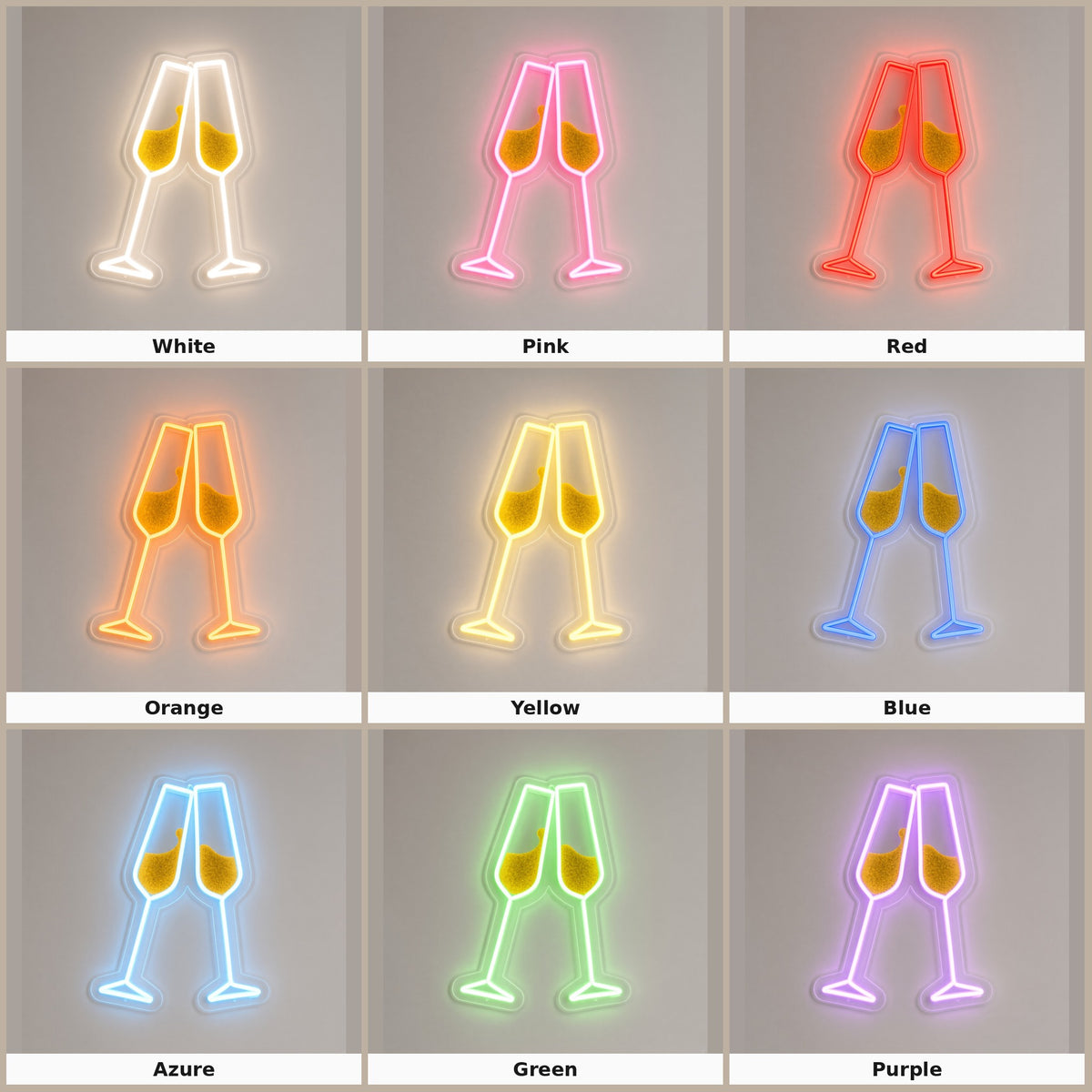 Clinking Champagne Glasses LED Neon Sign