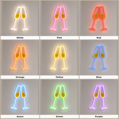 Clinking Champagne Glasses LED Neon Sign