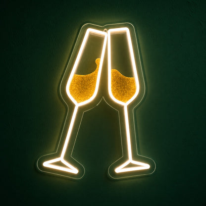 Clinking Champagne Glasses LED Neon Sign