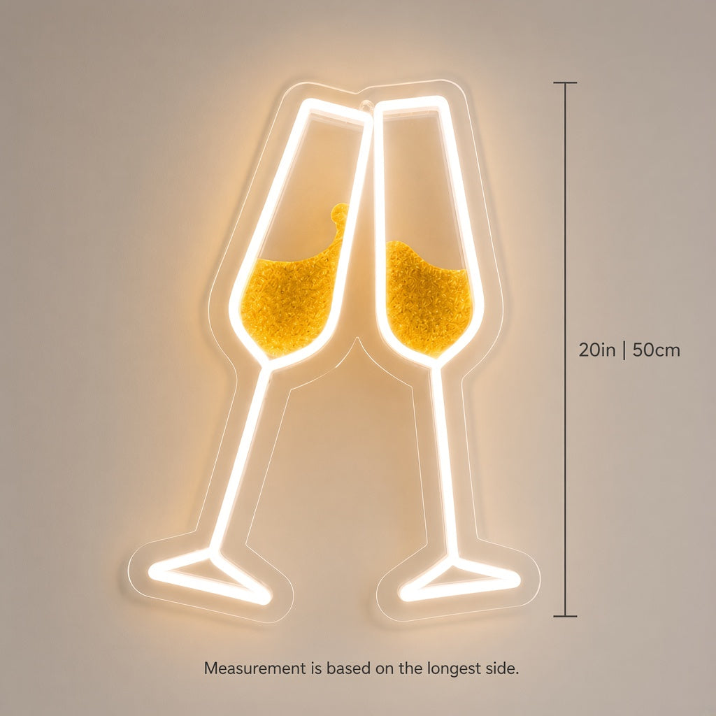Clinking Champagne Glasses LED Neon Sign