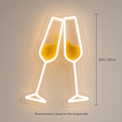 Clinking Champagne Glasses LED Neon Sign