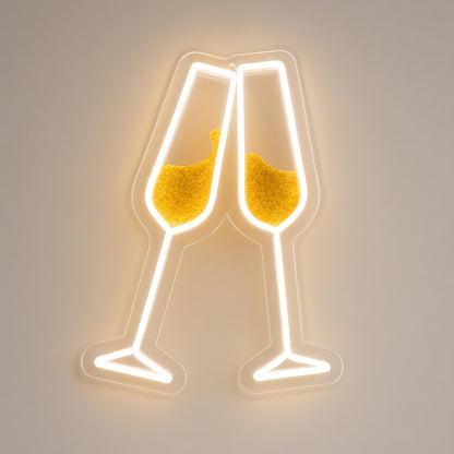 Clinking Champagne Glasses LED Neon Sign