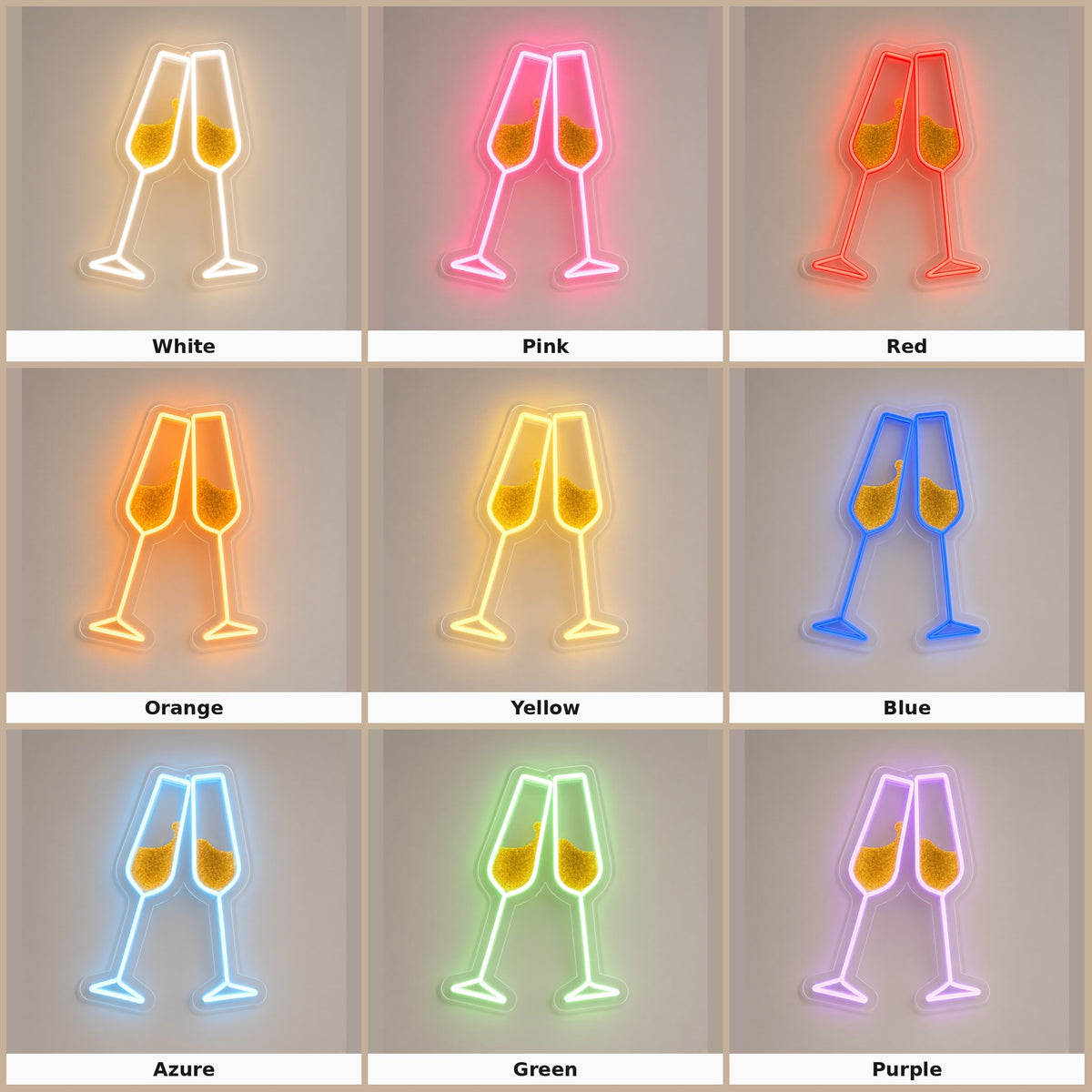 Clinking Champagne Glasses LED Neon Sign
