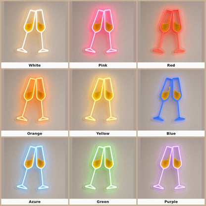 Clinking Champagne Glasses LED Neon Sign