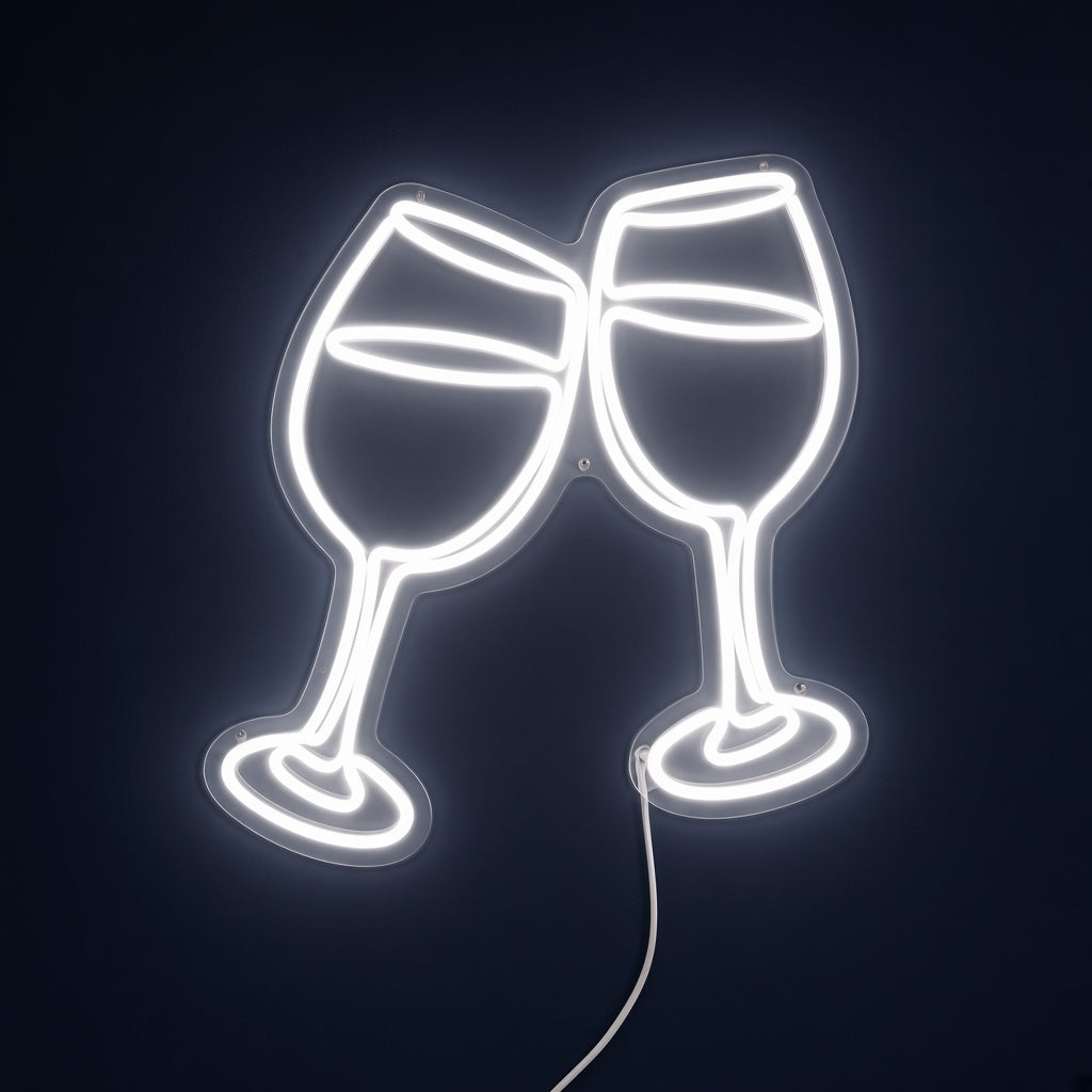 Clinking Wine Glasses LED Neon Sign