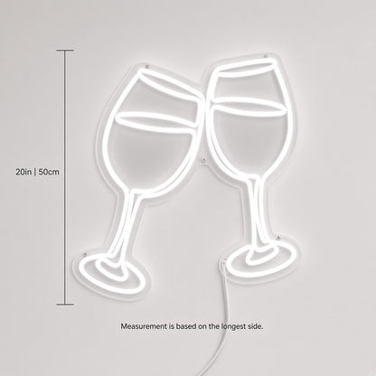 Clinking Wine Glasses LED Neon Sign
