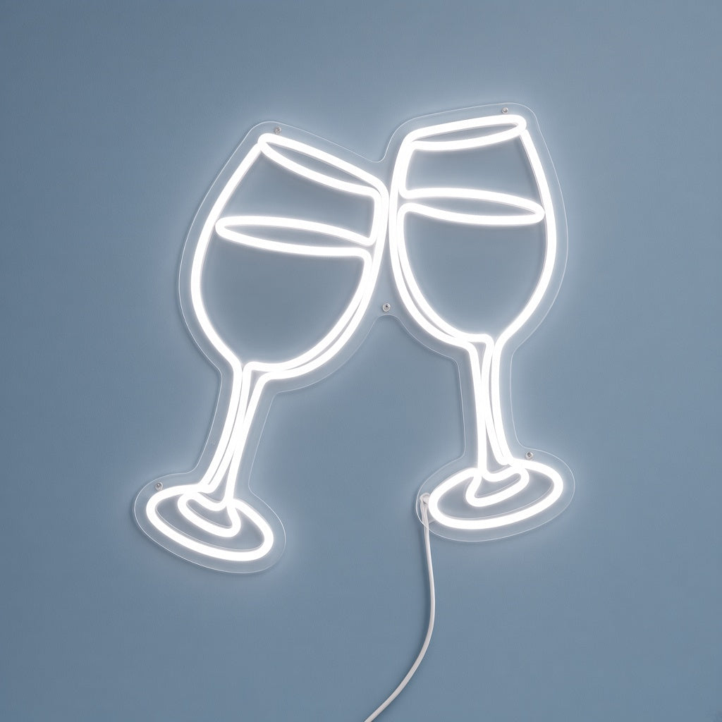 Clinking Wine Glasses LED Neon Sign