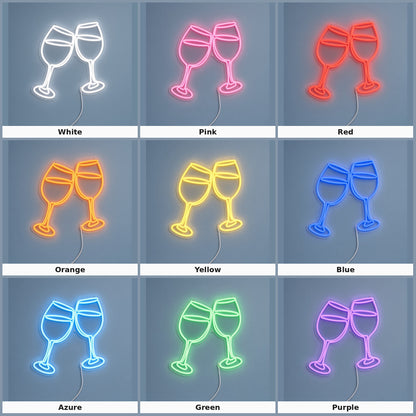 Clinking Wine Glasses LED Neon Sign