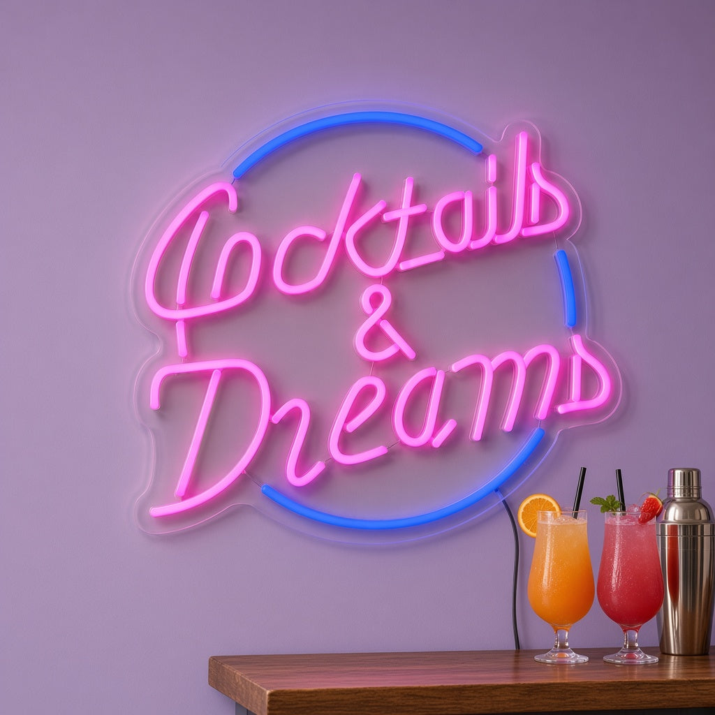 Cocktails & Dreams LED Neon Sign