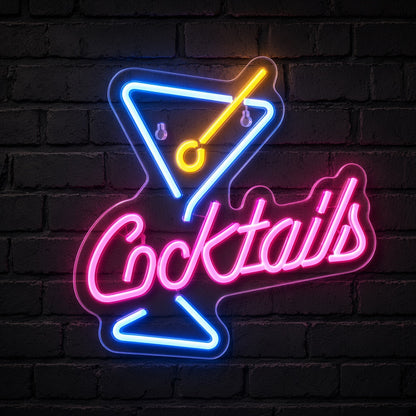 Cocktails LED Neon Sign