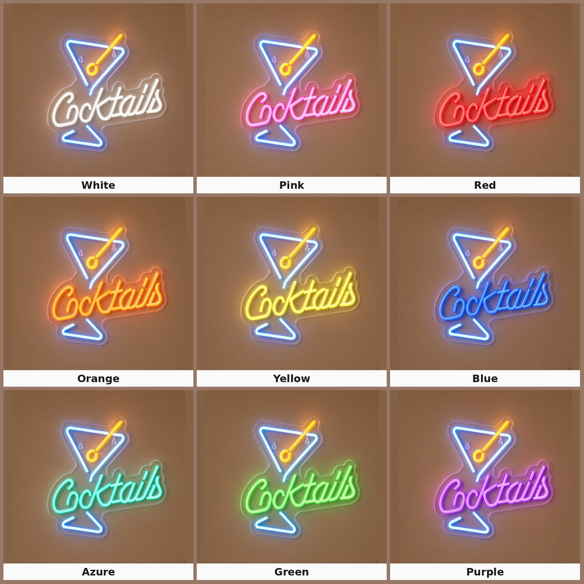 Cocktails LED Neon Sign