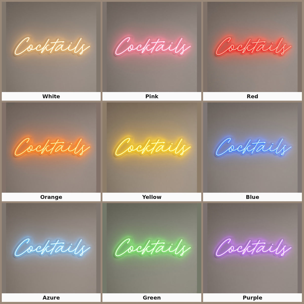 Cocktails LED Neon Sign