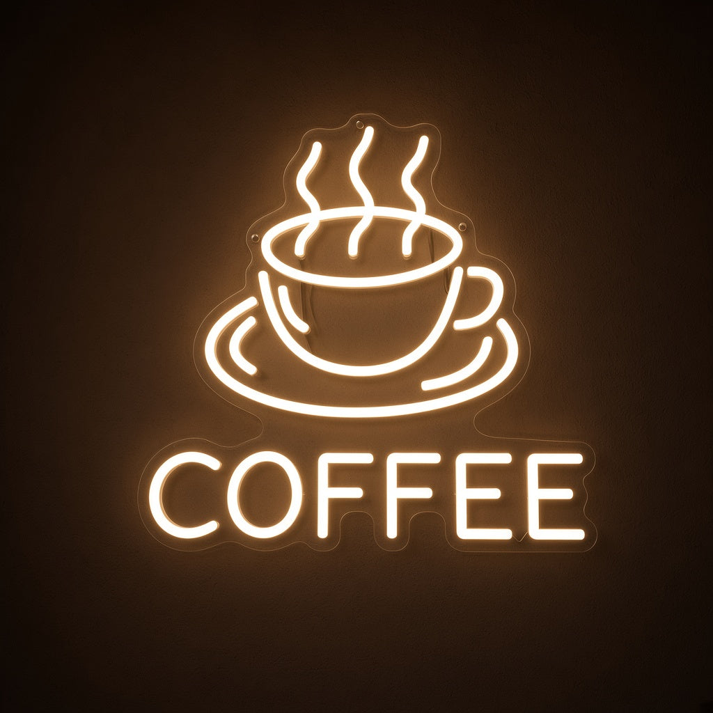 Coffee Cup and Saucer LED Neon Sign