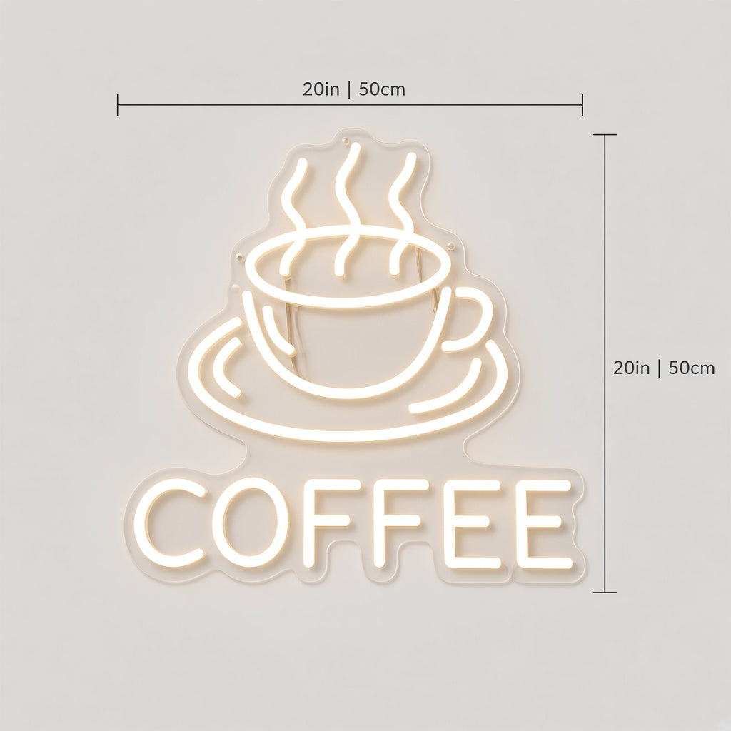 Coffee Cup and Saucer LED Neon Sign