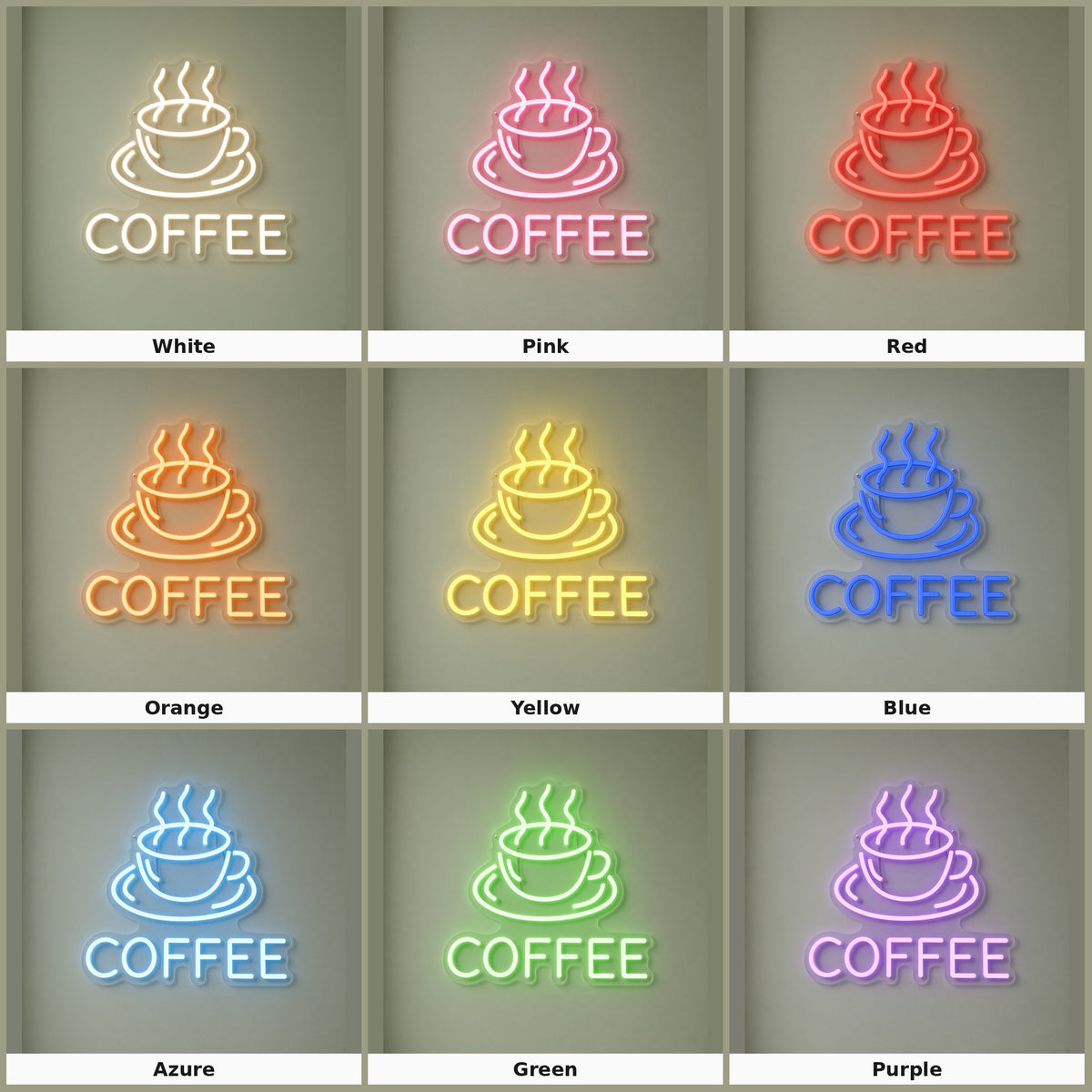 Coffee Cup and Saucer LED Neon Sign