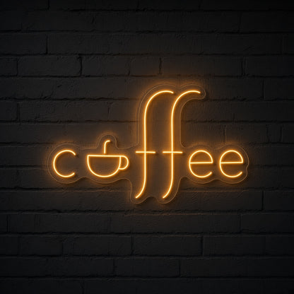 Coffee with Cup Letter O LED Neon Sign