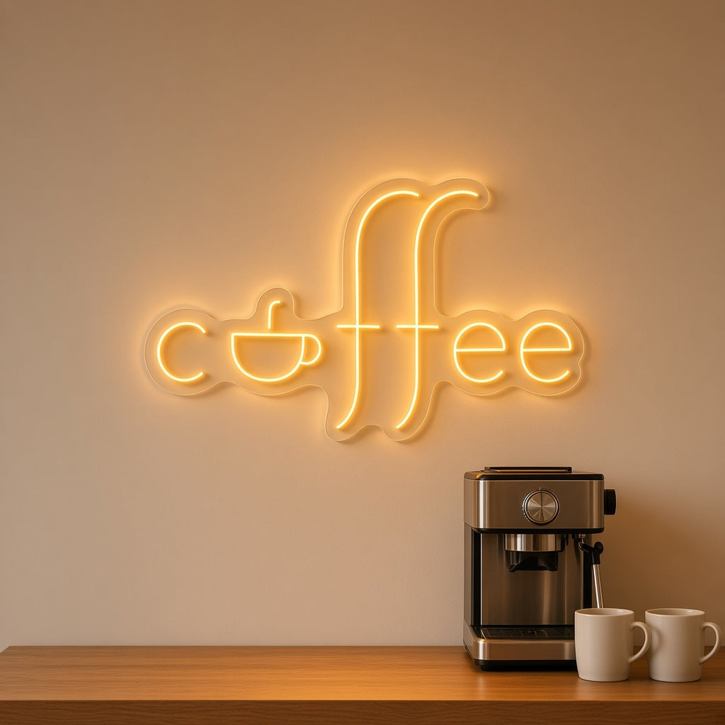 Coffee with Cup Letter O LED Neon Sign