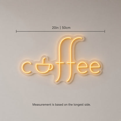 Coffee with Cup Letter O LED Neon Sign