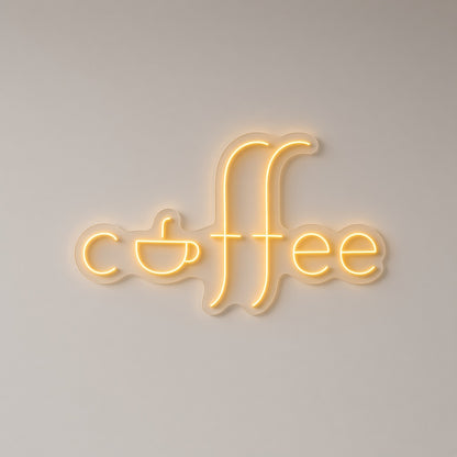 Coffee with Cup Letter O LED Neon Sign
