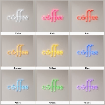 Coffee with Cup Letter O LED Neon Sign