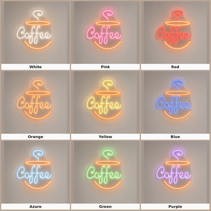 Coffee with Steaming Cup LED Neon Sign