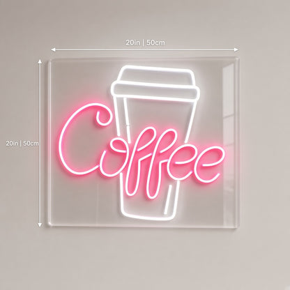 Coffee with Takeaway Cup LED Neon Sign
