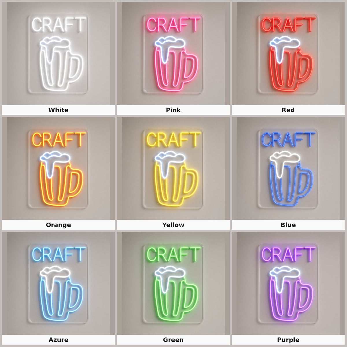 Craft Beer Mug with Foam LED Neon Sign