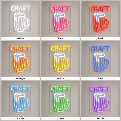 Craft Beer Mug with Foam LED Neon Sign