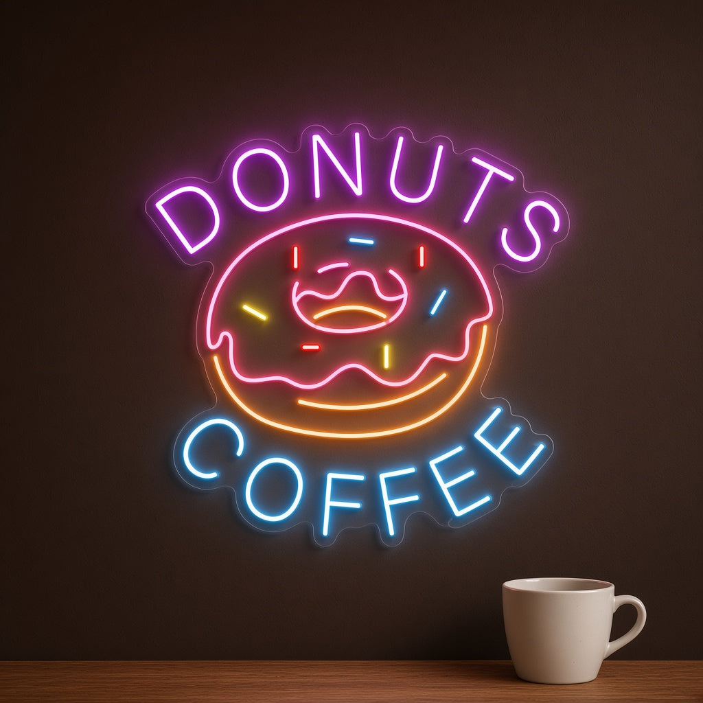 Donuts Coffee LED Neon Sign