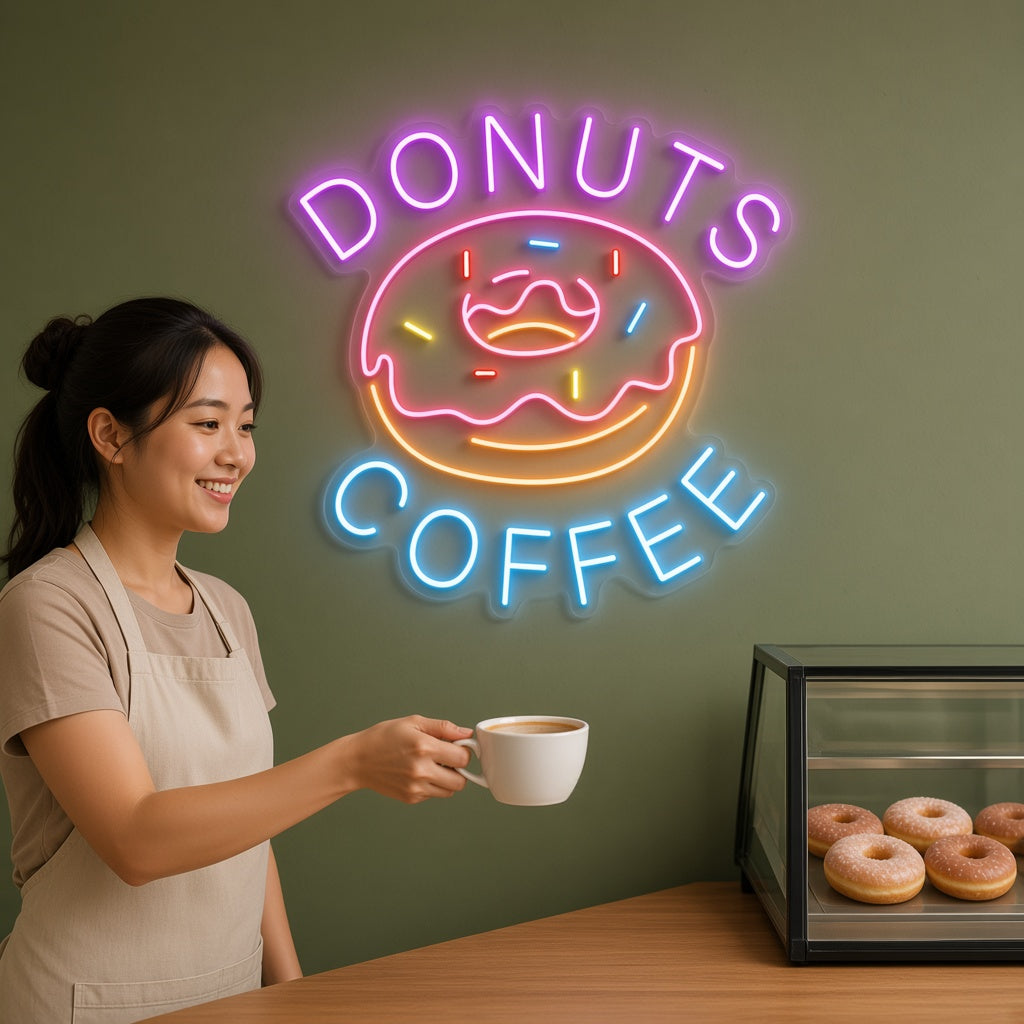 Donuts Coffee LED Neon Sign