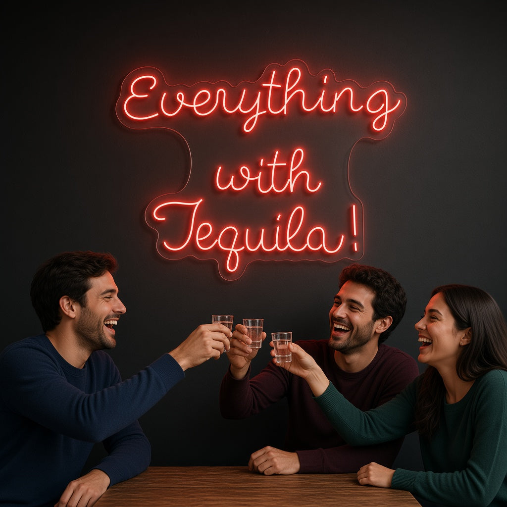 Everything with Tequila LED Neon Sign