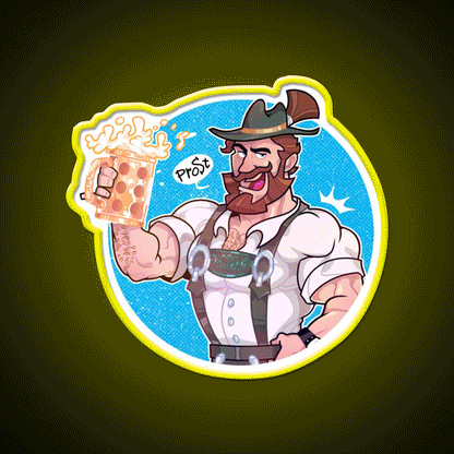 Octoberfest Bavarian Bear Man With Beer Mug Bar Decor Led Neon Sign Rgb Color