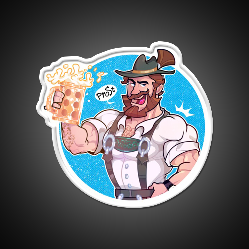 Octoberfest Bavarian Bear Man With Beer Mug Bar Decor Led Neon Sign Rgb Color - LED neon sign view 11