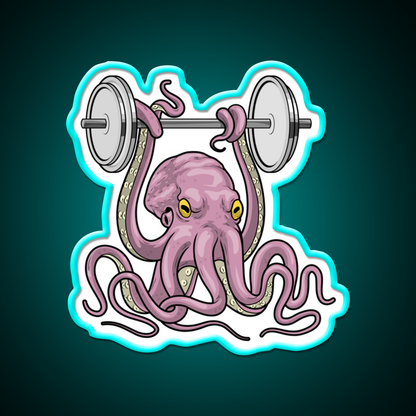 Octopus Bodybuilder Dumbbell Bodybuilding Gym Fitness Led Neon Sign Rgb Color