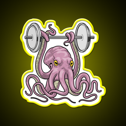 Octopus Bodybuilder Dumbbell Bodybuilding Gym Fitness Led Neon Sign Rgb Color