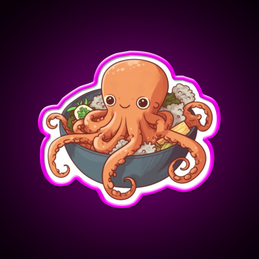 Octopus Bowl Snack Food Led Neon Sign Rgb Color - Shineneon